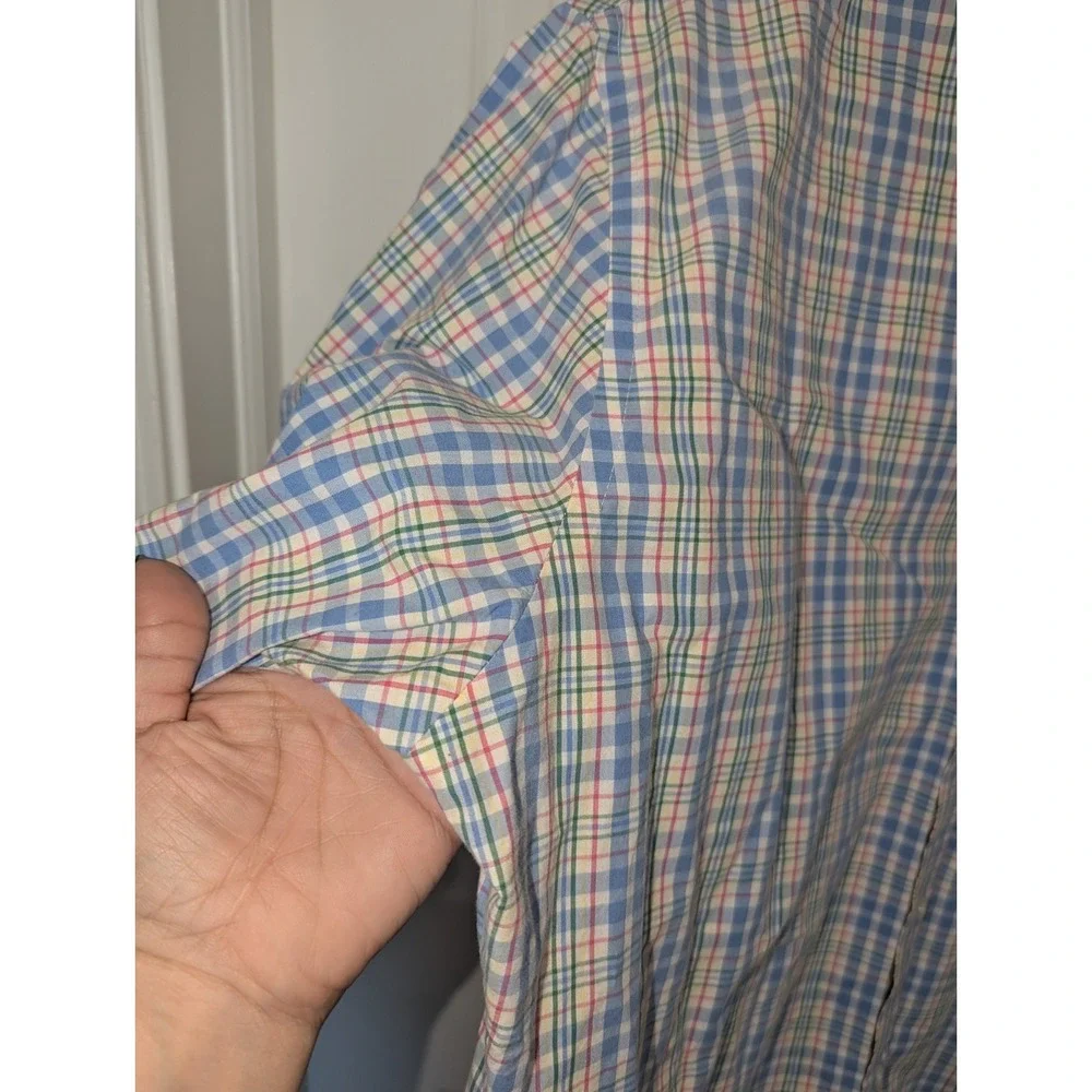 Croft & Barrow Plaid Button Up‎ Coastal Grandpa Preppy Shirt Large Nautical Golf